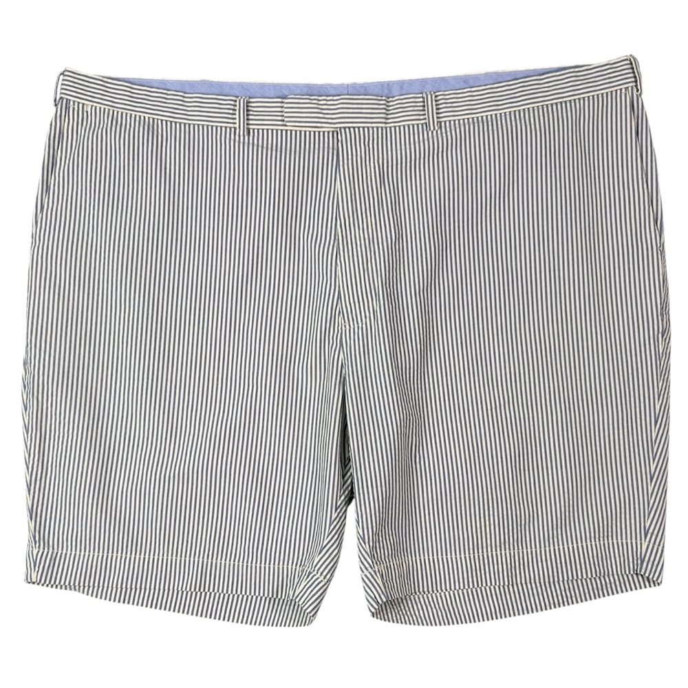 Polo Ralph Lauren Classic Fit Flat Front Striped Shorts Blue & White size 50B